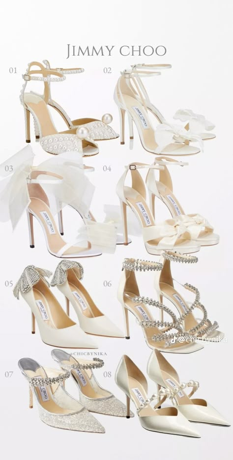 Kasut Pengantin, Bridal High Heels, Shoe Hacks, Jimmy Choo Bridal, Classy Wedding Dress, Shoes Heels Classy, Cute Shoes Heels, Fashion Shoes Heels, Bridal Heels