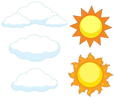 Set of sun and cloud | Free Vector #Freepik #freevector #cloud-clipart #clip-art #cartoon-drawing #cartoon-svg Cloud Cartoon, Cloud Clipart, Cartoon Svg, Sun And Clouds, Art Cartoon, Drawing Cartoon, Psd Icon, Cartoon Drawing, Vector Photo