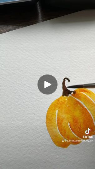 Here’s todays watercolour quickie! As you can tell I’m here for pumpkin everything season 😆 let me know if you try this! | By A Little Piece of My ArtFacebook Watercolour Pumpkin, Pumpkin Watercolor Painting, Paintings Tutorials, Pumpkin Everything, Watercolor Pumpkins, Watercolor Paintings Tutorials, Watercolor Art Lessons, Easy Pumpkin, Easy Watercolor