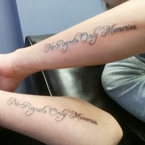 #bestfriend #tattoo  No regrets only memories No Regrets Only Memories Tattoo, No Regrets Only Memories, No Regrets Tattoo, Pretty Tattoo, Memorial Tattoos, No Regrets, Bad Things, Pretty Tattoos, I Tattoo