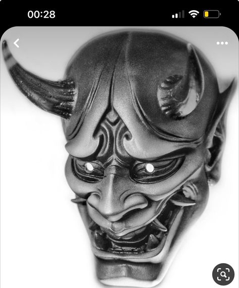 Hannya Mask Realism Tattoo, Hanya Mask Reference, Realistic Japanese Tattoo Design, Hayna Mask Tattoo, Hanya Mask Tattoo Design, Oni Mask Tattoo Design Ideas, Oni Mask Tattoo Design, Mascara Hannya, Hanya Mask Tattoo