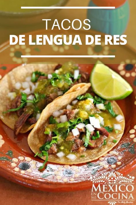 Como hacer Tacos de Lengua de Res │Esta receta de tacos de barbacoa de lengua res es de lo más fácil de preparar, la puedas hacer en una olla normal, olla de lento cocimiento o en una olla de presión. Los resultados son riquísimos! #recetasmexicanas #mexicoenmicocina #saboresdemexico #cocinamexicana #comidamexicana #tacos #lengua #res Tongue Tacos, Mexico In My Kitchen, Taco Recipes Mexican, Authentic Mexican Recipes, Mexican Side Dishes, Homemade Corn Tortillas, Beef Tongue, Taco Recipes, Mexican Food Recipes Authentic