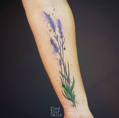 Tattoo Lavender, Lavender Tattoo, Watercolor Tattoo Flower, Wildflower Tattoo, Bouquet Tattoo, Small Flower Tattoos, Inspiration Tattoos, Harry Potter Tattoos, Disney Tattoo