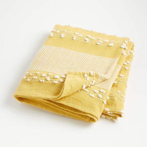 Yellow Textured Throw Blanket + Reviews | Crate and Barrel Yellow Throw Blanket, Textured Throw Blanket, Diagonal Lines, Yellow Room, Yellow Textures, Yellow Home Decor, Christmas Pillows, Stroller Blanket, Kids Blankets