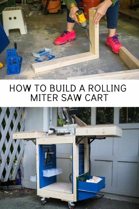 Small Workshop Ideas, Miter Saw Bench, Miter Saw Stand Plans, Diy Miter Saw Stand, Basic Woodworking Projects, Wood Workbench, Coffee Table Designs, Workbench Ideas, Mitre Saw Station