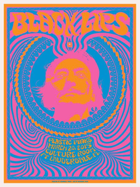 Black Lips, Plastic Pinks - Culture Room - Ft. Lauderdale, FL - March 20, 2015 - by Nathaniel Deas Concert Poster Art, Vintage Concert Posters, Rock Band Posters, Psychadelic Art, Poster Retro, Art Poster Design, Linocut Art, Vintage Poster, Photography Wallpaper