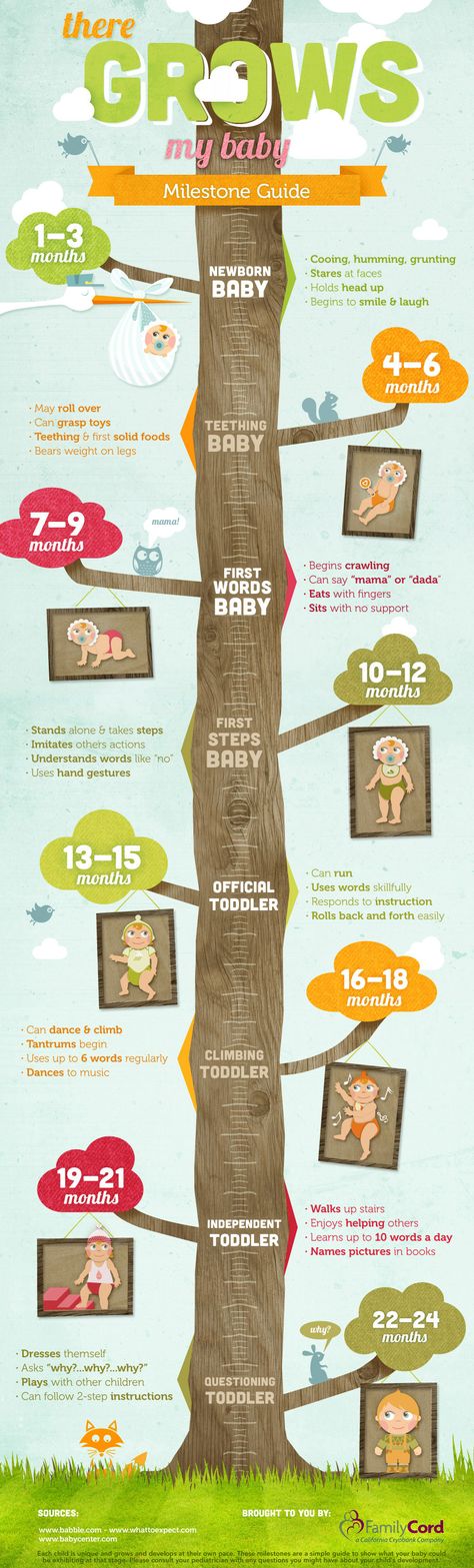 Baby Milestones Guide - Developmental milestones your baby will hit between 1 month and 24 months Baby Milestone Chart, Milestone Chart, Newborn Hacks, Diy Bebe, Developmental Milestones, Baby Growth, Baby Tips, Babies First Year, Baby Time