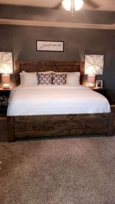 Mobile Home Bedroom Ideas, Farmhouse Bedroom Modern, Mobile Home Bedroom, Home Bedroom Ideas, Rustic Farmhouse Bedroom, Boys Bedroom Ideas, Farmhouse Master, Bedroom Remodel, Farmhouse Bedroom Decor