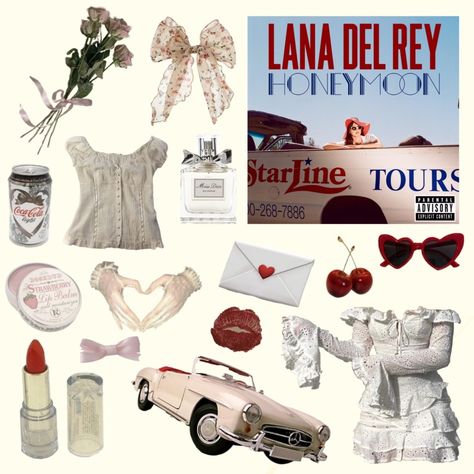 Lana Del Rey Bachelorette, Lana Del Rey Emoji Combo, Lana Del Rey Style Aesthetic, Lana Del Rey Honeymoon Outfit, Lana Del Rey Iconic Outfits, Lana Del Rey Album Outfits Inspiration, Honeymoon Lana Del Rey Aesthetic Outfits, Lana Del Rey Core Outfits, Lana Feel Rey Aesthetic Outfits