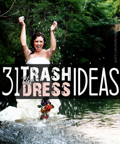 Looking for some new and awesomely creative Trash the Dress ideas? We’ve got a whole list of ‘em! PLUS a FREE TRASH THE DRESS KIT for you to save and print! Divorce Celebration, Romance Travel, Best Diy Projects, Beach Wedding Photos, Trash The Dress, Wedding Dress Pictures, Wedding Dresses Photos, Groom Photo, Bride Photo