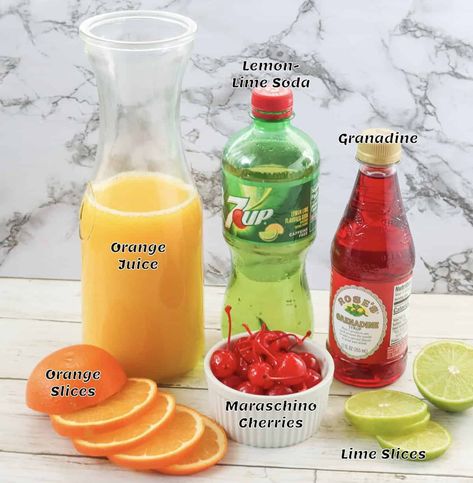 Sherly Temple Drink Recipe, Sherly Temple Drink Recipe For Kids, Sherly Temple Drink, Alcoholic Shirley Temple Drink, Shirley Temple Mocktail, Shirley Temple Drink, Orange Juice Drinks, Restaurant Style Salsa, Homemade Tortilla Chips