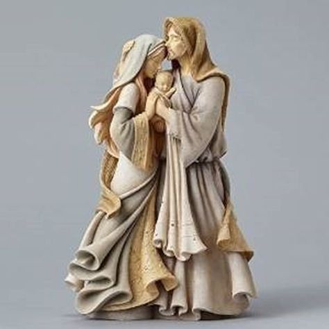 Foundations Holy Family Masterpiece Stone Resin Figurine, 12″ The Birth Of Christ, Family Figurine, O Holy Night, Child Jesus, The Virgin Mary, Mary And Jesus, Christmas Figurines, Holy Family, Catholic Art