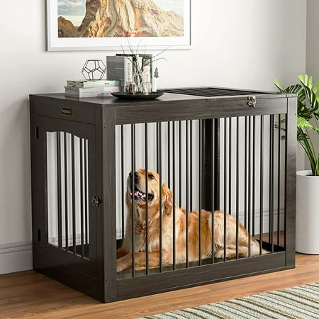 Large Dog Crate Furniture, Dog Kennel End Table, Medium Dog Crate, Dog Crate End Table, Furniture Style Dog Crate, Wood Dog Crate, Crate End Tables, Wooden Dog Kennels, Wooden Dog Crate