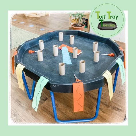 ✨EYFS Teacher✨ on Instagram: “Tuff Tray Tuesday is back! This week’s tuff tray is all about developing children’s scissor skills. #tufftrayideas #tufftraytuesday…” Stem Tuff Tray Ideas, Tuft Tray Ideas, Tuff Tray, Scissor Skills, Tray Ideas, Classroom Setup, Fine Motor, Steam, Tray