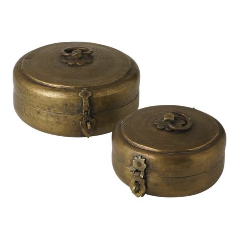 Studio A Vintage Chapati Box - Wayfair Canada Traditional Interior Design, Global Views, Home Vintage, Chapati, Brass Decor, Traditional Interior, Outdoor Patio Furniture, Vintage Home Decor, Home Decor Accessories