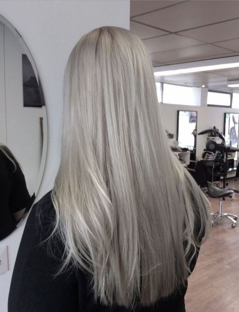 Hair Color Silver Blonde, Light Grey Blonde Hair, Blonde With Grey Hair, Light Grey Hair Color, Blond Gray Hair Color, Light Gray Hair Color, Blonde To Grey Hair, Silver Hair With Bangs, Blond Grey Hair