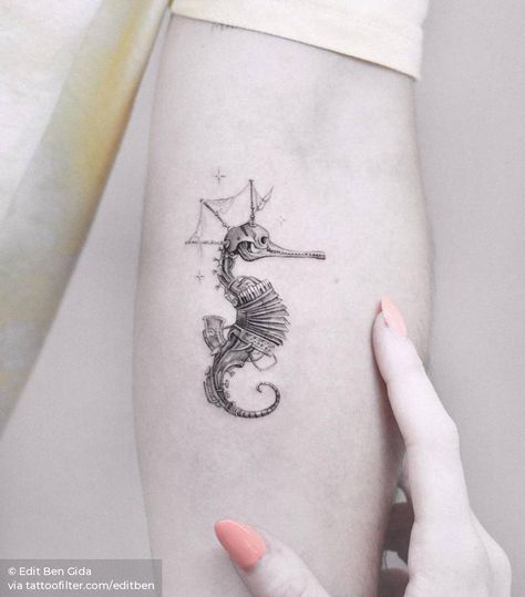 Steampunk Tattoos For Women, Hippocampus Tattoo, Steampunk Tattoos, Steampunk Tattoo, Seahorse Tattoo, Pirate Tattoo, Tattoo Pictures, Small Tattoos With Meaning, Ocean Tattoos