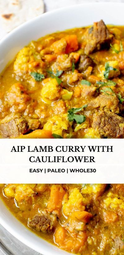 This AIP Lamb Curry is tender, flavorful and so easy to prepare. It’s also paleo and Whole30 compliant and a perfect, comforting, one-pot meal. #healmedelicious #aiprecipes #paleorecipes #paleo #aip #whole30 #whole30recipes #aipdiet #autoimmunepaleo #aipprotocol #autoimmunedisease #easydinnerrecipes #onepotmeal #quickmeals #dinnerideas #lunchideas #lambcurry Aip Diet Recipes, Autoimmune Recipes, Aip Paleo Recipes, Paleo Main Dishes, Easy Cauliflower, Lamb Curry, Lamb Stew, Autoimmune Paleo, Aip Recipes