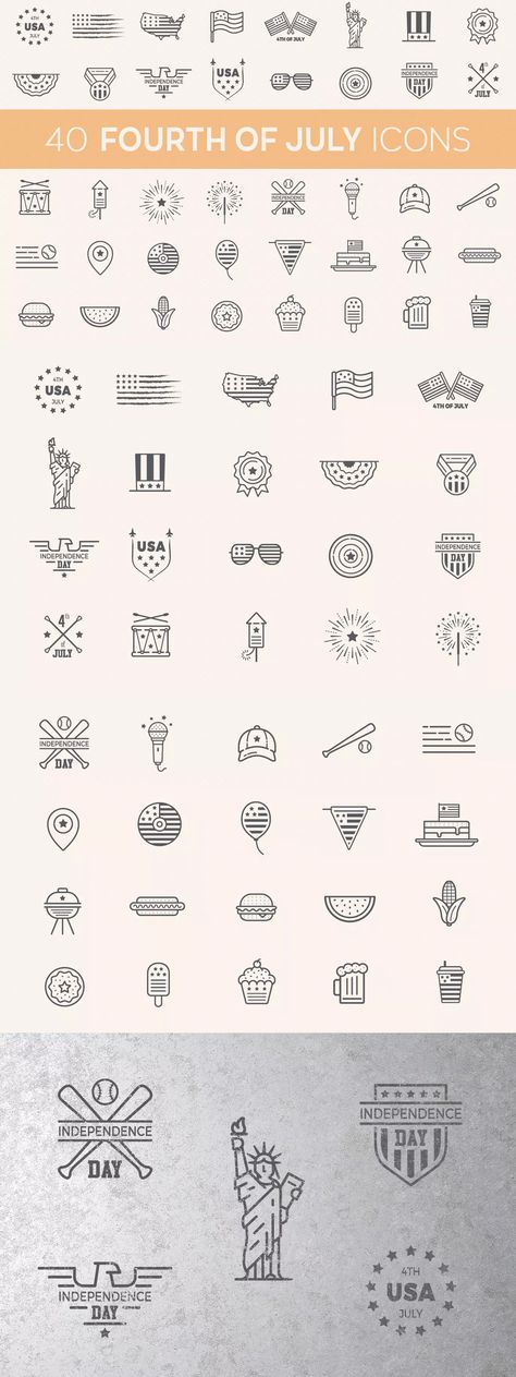 4th of July Icons AI, EPS  #unlimiteddownloads 4th Of July Tattoo Ideas, 4th Of July Flash Tattoo, 4th Of July Tattoos, Fourth Of July Tattoo, Fourth Of July Doodles, July Tattoo, Tattoo Special, Flash Designs, 4 Tattoo