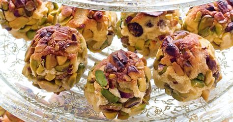 From Tony Kitous, this Lebanese recipe is an unusual sweet. The cookies, or maamoul, blend floral orange blossom, sticky dates and a crunch of pistachio. Lebanese Desserts, Butter Pastry, Arabic Dessert, Lebanese Food, Arabic Sweets, Lebanese Recipes, S'mores, Party Foods, Middle Eastern Recipes