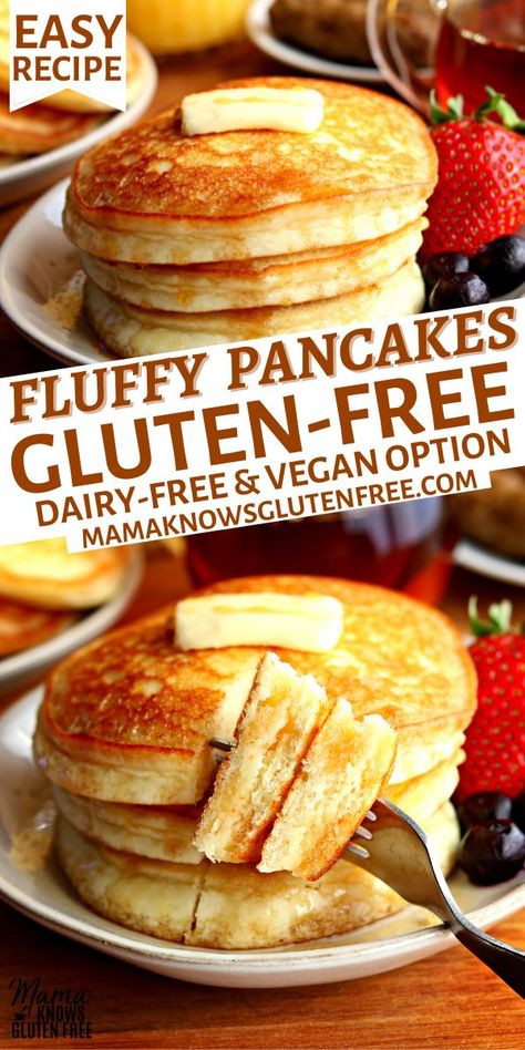 Gluten-Free Pancakes | Gluten free recipes easy, Dairy free recipes dinner, Gluten free recipes for breakfast Gluten Free Pancakes Easy, Dairy Free Recipes Dinner, Cookies Gluten Free, Dairy Free Breakfasts, Egg Free Recipes, Gluten Free Recipes For Breakfast, Gluten Free Pancakes, Homemade Gluten Free, Gluten Free Recipes For Dinner