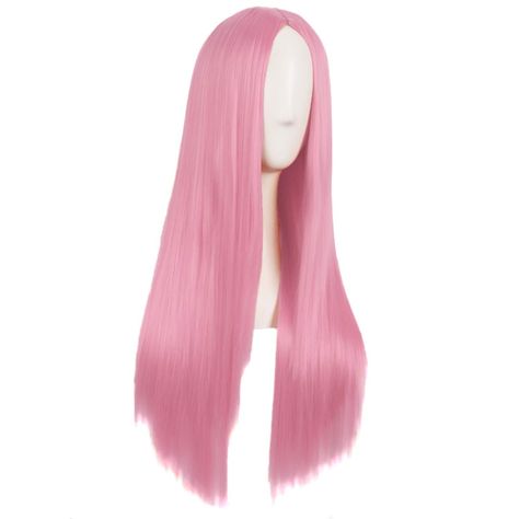 AmazonSmile : MapofBeauty 28 Inch/70 cm Women Special Natural Long Straight Synthetic Wig (Light Hot Pink) : Beauty & Personal Care Pink Glueless Wig, Light Hot Pink, Straight Pink Wig, Realistic Pink Wig, Long Hot Pink Wig, Pink Wig Cat Ears, Kawaii Wigs Pink, Pink Wig, Synthetic Wig