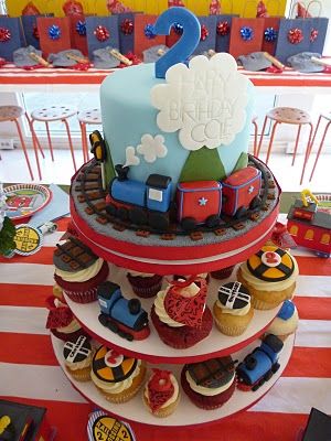 the COOP: CHOO CHOO... I'm TWO Party Train Birthday Theme, Train Theme Birthday Party, Thomas The Train Birthday Party, Train Birthday Cake, 2nd Birthday Party For Boys, 2nd Birthday Boys, Two Two, 2 Birthday Cake, Trains Birthday Party