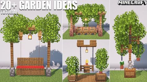 Minecraft Foliage, Minecraft Garden Decorations, Cool Garden Ideas, Minecraft Gardens, Minecraft Garden Ideas, Minecraft Garden, Minecraft Interior Design, Minecraft Farm, Minecraft Cottage