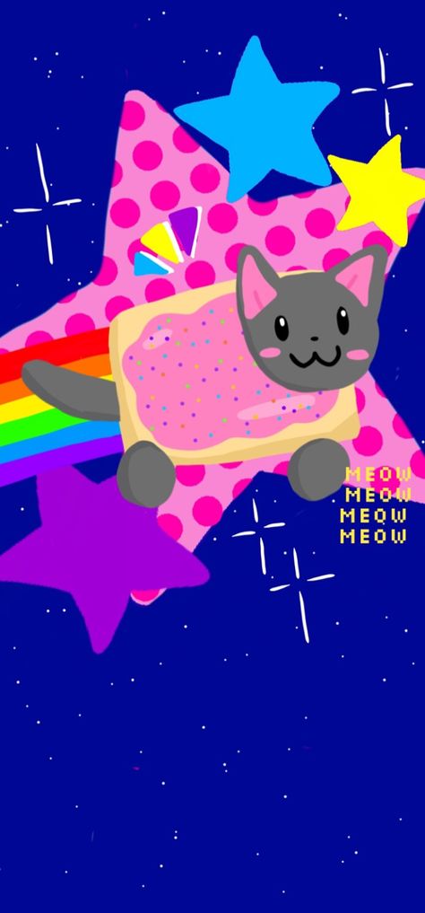 Nyan Cat Wallpapers, Tac Nayn, Cat Wallpapers, Neon Cat, Nyan Cat, Indie Room Decor, Indie Room, Cat Wallpaper, Pikachu