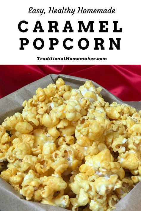 Healthy Homemade Caramel, Popcorn Recipes Microwave, Caramel Popcorn Without Corn Syrup, Munchie Snacks, Soft Caramel Popcorn, Caramel Popcorn Recipe Easy, Easy Caramel Popcorn, Popcorn Aesthetic, Caramel Popcorn Balls