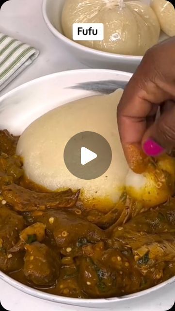 Foodie food and desserts on Instagram: "How to make fufu with @joyfulcook_ #fufu #nigerianfood #tiktok #recipes #cooking #swallow #DIY #joyfulcook_" Fufu Stew, Fufu Recipe Africans And Soup, African Chicken Stew With Fufu, African Food Fufu, Fufu And Eru Recipe, Food And Desserts, Tiktok Recipes, Nigerian Food, Foodie Food