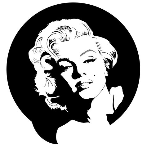 Glass Etching Patterns, Marilyn Monroe Portrait, Marilyn Monroe Art, White Drawing, Vector Portrait, Black And White Drawing, Stencil Art, Free Art, Marilyn Monroe