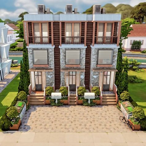 Sims 4 Willow Creek Makeover, Sims Apartment, Sims Builds, Sims 4 House Building, Sims 4 House Design, Casas The Sims 4, Sims Building, Sims House Plans, Sims House Design