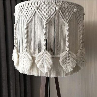 Bohemian Baby Room, Lamp Shade Macrame, Lampshade Decor, Chandelier Macrame, Macrame Light, Macrame Lamp Shade, Light Fringe, Macrame Chandelier, Ceiling Lampshade