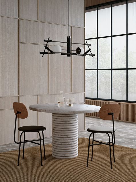 'tanjun' lighting collection combines japanese culture + minimalist design Luminaire Suspension Design, Moon Moth, Black Wall Lamps, Suspension Design, Dining Table Black, Wood Panel Walls, Luminaire Design, Black Walls, Lighting Collections