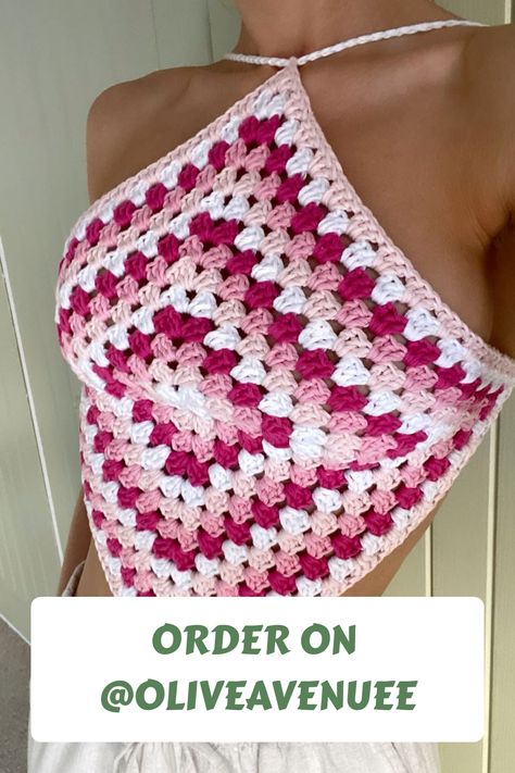 Crochet diamond pink halterneck top🌺🎀🌷#crochet #summerstyle #crochetinspiration #holiday #pink #Crochet Pink Crochet Lace Top For Festival, Pink Crochet Crop Top For Festival, Festival Pink Halter Neck Crochet Top, Pink Butterfly Crochet Top, Crochet Butterfly Top Pink, Crochet Diamond, Halterneck Top, Crochet Boho Top, Pink Crochet