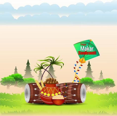 Makar Sankranti Banner, Sankranti Banner, Makar Sankranti Creative, Pongal Greeting Cards, Happy Pongal Wishes, Pongal Festival, Pongal Celebration, Child Painting, Happy Pongal