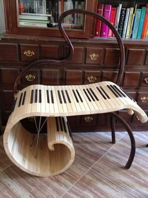 absolutely beautiful! Piano Chair, Music Furniture, Music Room Decor, Music Piano, Piano Keys, Music Decor, Music Themed, Funky Furniture, House Room