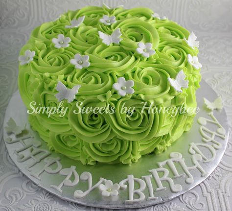 Rose Swirl Cake / Simply Sweets by Honeybee: July 2012 Cake Rosettes, Rose Swirl Cake, Birthday Cake Cake, Cake For Her, Cakes To Make, Accent Flowers, Swirl Cake, Girly Cakes, Green Cake