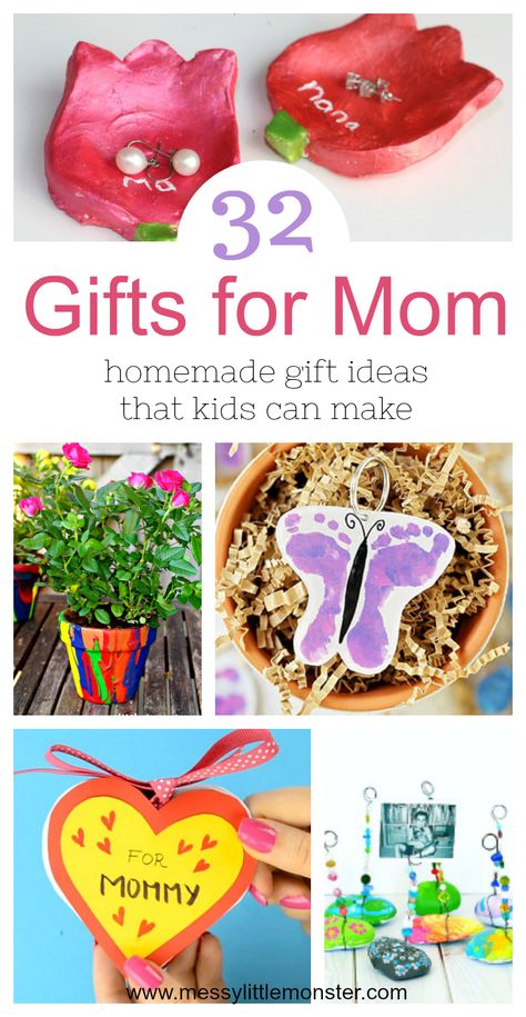 Gifts for Mom from Kids – homemade gift ideas that kids can make Gifts For Mom From Kids, Easy Diy Gift Ideas, Homemade Birthday Gifts, Homemade Gifts For Mom, Mom Birthday Crafts, Homemade Gift Ideas, Homemade Mothers Day Gifts, Birthday Presents For Mom, Kids Homemade