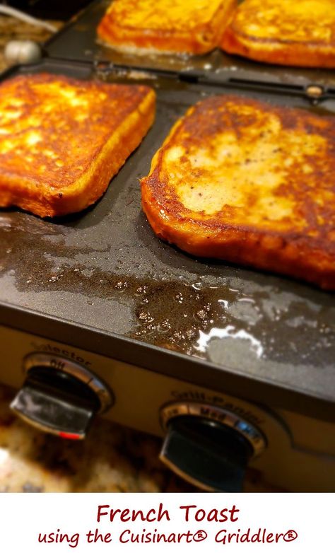 I don’t need an excuse like it being morning to have breakfast. I’ll have it for lunch or dinner, too. And one of my long-time favorites to have is French toast. And this here is my go-to recipe for making perfect French toast using my Cuisinart Griddler. My Griddler gets a lot of use. For everything from paninis to French toast, it’s a real workhorse. Cuisinart Griddler Recipes, Perfect French Toast, Griddle Recipes, French Toast Recipe, Grilling Recipes, Main Dishes, Food To Make, French Toast, Grilling