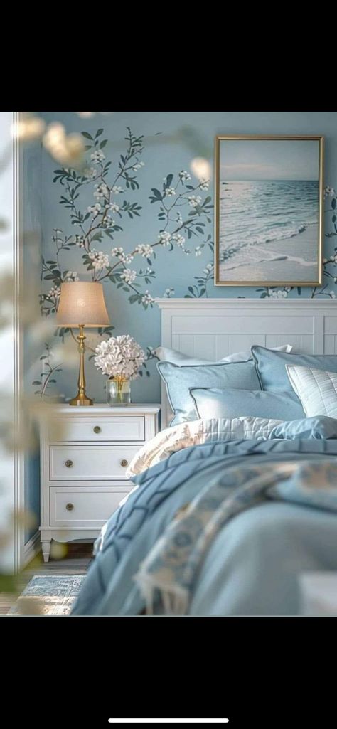 Cozy Home Interior, Royal Bedroom Design, Home Decor Apartment, Home Decor Cozy, Preppy Coastal, Blue Bedroom Decor, Home Decor Ideas Living Room, Kitchen Home Decor, Home Decoration Ideas