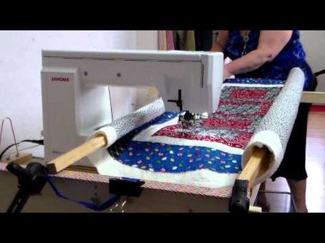 Home Built Machine Quilting Frame - YouTube Diy Quilting Frame For Sewing Machine, Diy Quilting Frame Plans, Quilt Frame Plans, Quilting Machine Frame, Diy Quilting Frame, Quilt Frame, Diy Quilting, Patchwork Diy, Quilting Machines