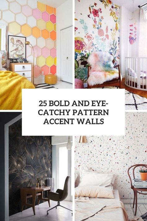 25 Bold And Eye-Catchy Pattern Accent Walls Wallpaper Accent Wall Entryway Modern, Statement Walls Living Room, Wallpaper Accent Wall Entryway, Stone Bricks, Accent Wall Entryway, Modern Floral Wallpaper, Wallpaper Decals, Bold Bedroom, Entryway Modern