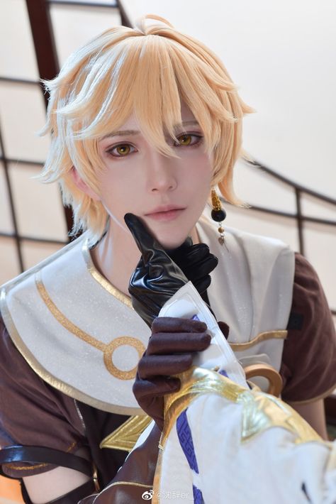 Aether Cosplay Genshin Impact, Wig Reference, Aether Cosplay, Genshin Impact Aether, Cosplay Men, Genshin Cosplay, Style Wig, Cosplay Makeup, Cosplay Ideas