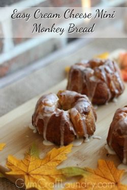 New Year New Ways for Family Fun | Gym. Craft. Laundry. | Bloglovin’ Mini Monkey Bread, Mini Monkey, High Protein Low Carb Recipes, Mini Bundt Cakes, Dessert Aux Fruits, Easy Cream, Fall Foods, Easy To Make Desserts, Bread Ingredients