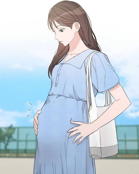 Positively Yours, Anime Pregnant, Pregnant With A Girl, Online Comics, Romantic Anime Couples, Pregnant Couple, Cute Love Cartoons, Anime Family, Anime Baby