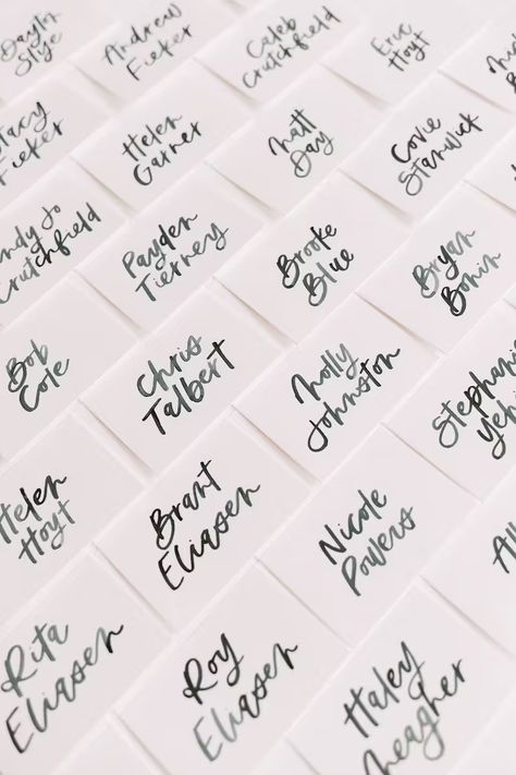 Custom Watercolor Place Cards | Escort Cards | Wedding Place Cards | Wedding Name Cards | Hand Lettered | Modern Calligraphy Watercolor Place Cards, Place Card Calligraphy, Handwritten Place Cards, Wedding Table Name Cards, Free Wedding Cards, Handwritten Wedding, Place Cards Wedding, Table Name Cards, Wedding Name Cards