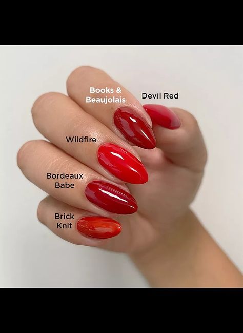 Red Shellac Nails, Cnd Shellac Colors, Shellac Nail Colors, Cnd Shellac Nails, Shellac Colors, Cnd Vinylux, Red Shades, Cnd Shellac, Shellac Nails