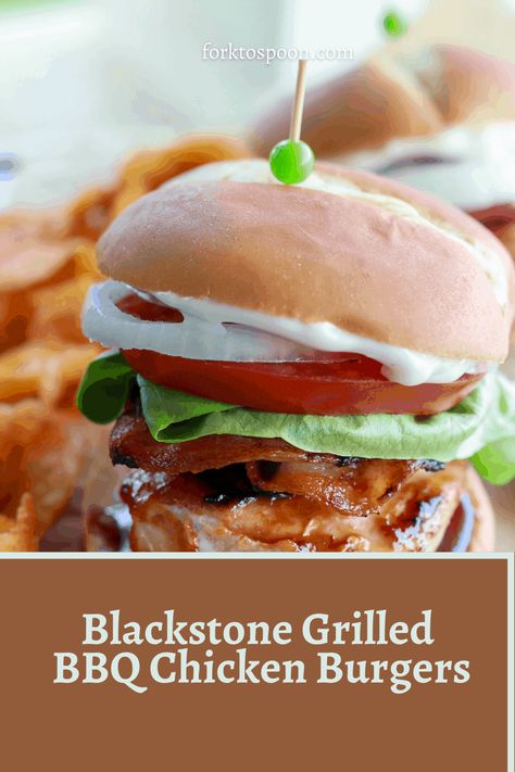 BLACKSTONE GRILLED BBQ CHICKEN BURGERS Blackstone Bbq Chicken, Blackstone Bbq, Bbq Chicken Burgers, Grilled Chicken Burgers, Sliders Recipes Chicken, Stone Bbq, Grilled Chicken Tacos, Bbq Chicken Sandwich, Grill Chicken